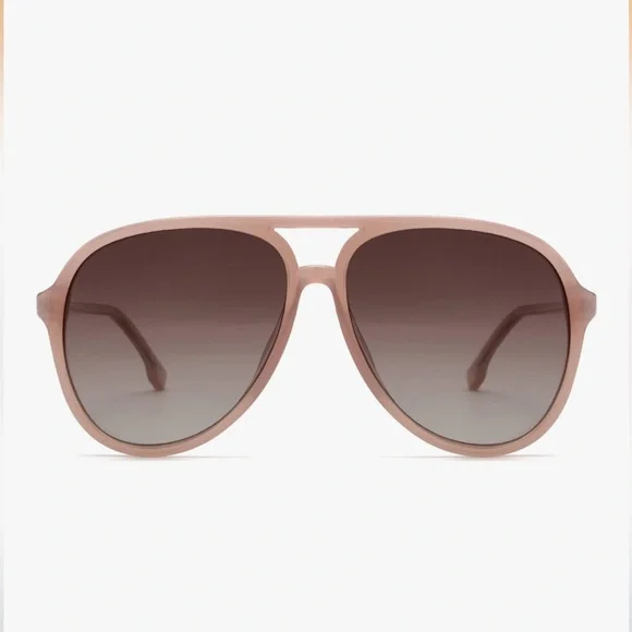 Pink Retro Polarized Aviator Sunglasses - Picture 3 of 3